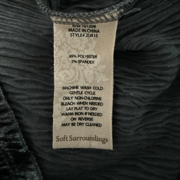 Soft Surroundings Women’s Velvet Crinkle Gray Shirt Dress Size XS - Picture 10 of 10